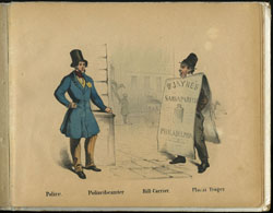 &ldquo;Police. Polizeibeamter. Bill-Carrier. Placat Tr&auml;ger,&rdquo; from Pittoresque Scenes of American Life. Philadelphia: John Weik, ca. 1850.